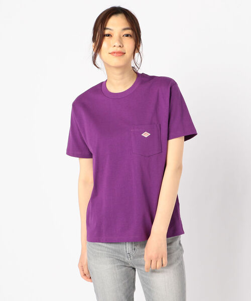DANTON（ダントン）の「【DANTON/ダントン】POCKET Tシャツ #JD-9041（Tシャツ/カットソー・レディース・ホワイト/ブラック/オリーブ/ダークネイビー/パープル/キャメル・34/36）」の22枚目の写真