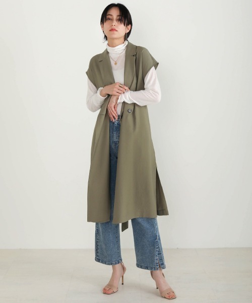 Bou Jeloud(ブージュルード)の「ドライタッチ◆ジレカーディガン(ベスト・レディース・ベージュ/カーキ・38)」の17枚目の写真