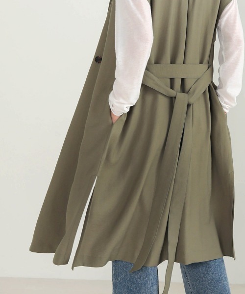 Bou Jeloud(ブージュルード)の「ドライタッチ◆ジレカーディガン(ベスト・レディース・ベージュ/カーキ・38)」の6枚目の写真