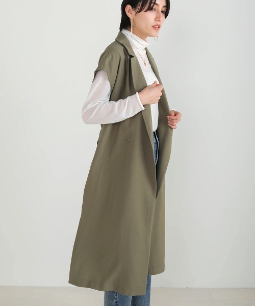 Bou Jeloud(ブージュルード)の「ドライタッチ◆ジレカーディガン(ベスト・レディース・ベージュ/カーキ・38)」の22枚目の写真