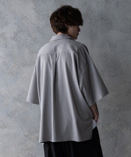 KUUUPY（クーピー）の「Button Stud Open Collar Shirt - ギボシオープンカラーシャツ（シャツ/ブラウス・メンズ・ブラック/グレー・SMALL/MEDIUM/LARGE）」の13枚目の写真