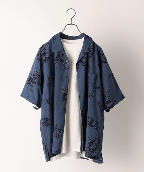 SHIPS any（シップス エニィ）の「SHIPS any: ダーク アロハ 半袖 シャツ◇（シャツ/ブラウス・メンズ・ブラック/ネイビー/シルバーグレー/ダークグリーン/カーキ/ロイヤルブルー・SMALL/MEDIUM/LARGE/X-LARGE）」の6枚目の写真