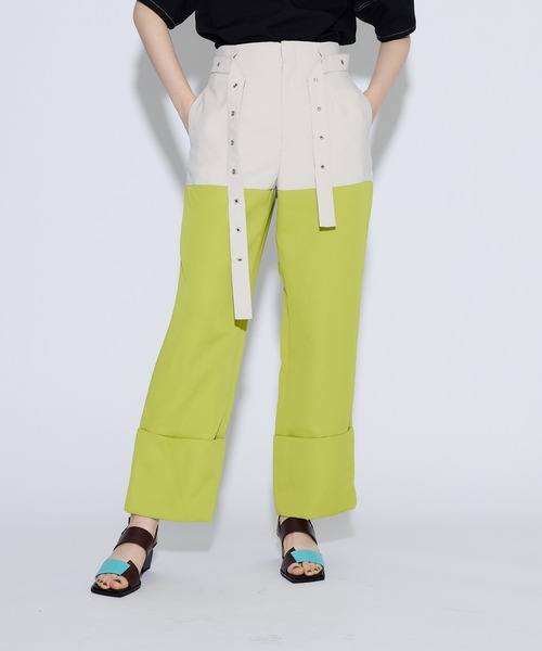 UNITED TOKYO（ユナイテッドトウキョウ）の「リブラカラーパンツ（その他パンツ・レディース・ブラック/アイボリー・1/2）」の4枚目の写真