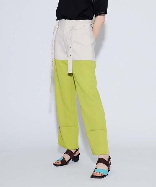 UNITED TOKYO（ユナイテッドトウキョウ）の「リブラカラーパンツ（その他パンツ・レディース・ブラック/アイボリー・1/2）」の3枚目の写真