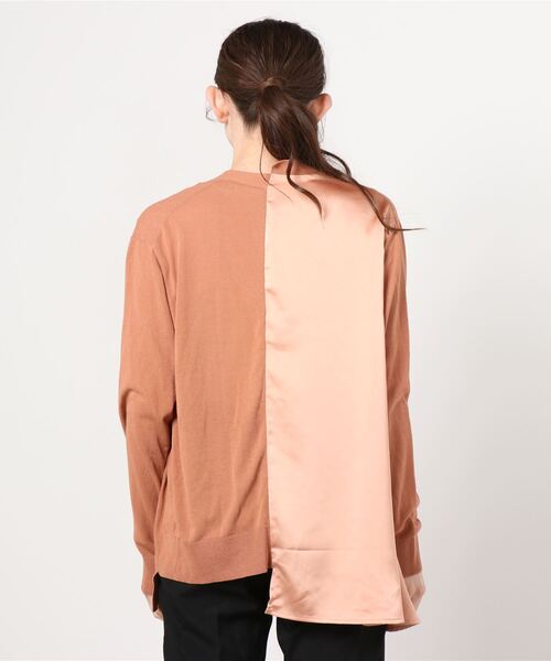 AS KNOW AS de base（アズノゥアズドゥバズ）の「異素材ドッキングカーディガン（カーディガン/ボレロ・レディース・ネイビー/グレー/オレンジ・FREE）」の9枚目の写真