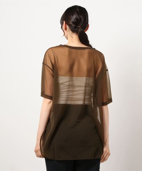 ROPE'（ロペ）の「【洗える】シアーTEE（Tシャツ/カットソー・レディース・ベージュ/ダークブラウン・38）」の4枚目の写真