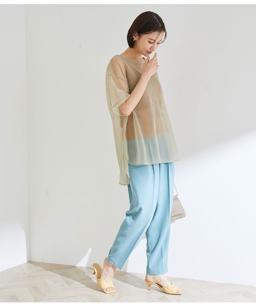 ROPE'（ロペ）の「【洗える】シアーTEE（Tシャツ/カットソー・レディース・ベージュ/ダークブラウン・38）」の8枚目の写真