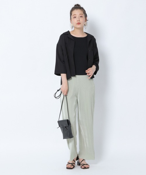 mysty woman（ミスティウーマン）の「スクエアネックニットタンク 956438（タンクトップ・レディース・ブラック/ベージュ/オレンジ/アイボリー・FREE）」の6枚目の写真