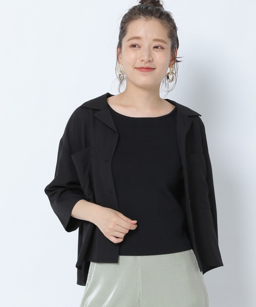 mysty woman（ミスティウーマン）の「スクエアネックニットタンク 956438（タンクトップ・レディース・ブラック/ベージュ/オレンジ/アイボリー・FREE）」の9枚目の写真