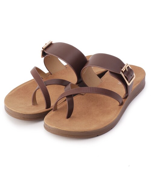 pink adobe(ピンクアドベ)の「◆トングベルトサンダル(サンダル・レディース・ブラック/サンドベージュ/アイボリー/ダークブラウン・25/35/45)」の4枚目の写真