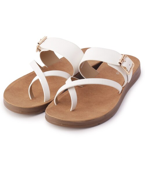 pink adobe(ピンクアドベ)の「◆トングベルトサンダル(サンダル・レディース・ブラック/サンドベージュ/アイボリー/ダークブラウン・25/35/45)」の2枚目の写真