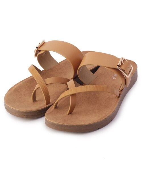 pink adobe(ピンクアドベ)の「◆トングベルトサンダル(サンダル・レディース・ブラック/サンドベージュ/アイボリー/ダークブラウン・25/35/45)」の1枚目の写真