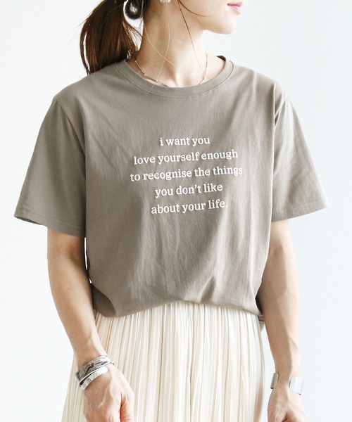 reca(レカ)の「発砲プリントロゴTシャツ(Tシャツ/カットソー・レディース・グレー/ピンク/ホワイト/モカ・FREE)」の2枚目の写真