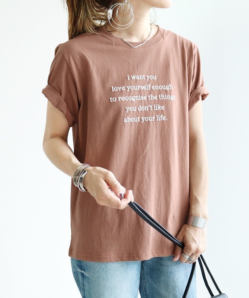 reca(レカ)の「発砲プリントロゴTシャツ(Tシャツ/カットソー・レディース・グレー/ピンク/ホワイト/モカ・FREE)」の8枚目の写真