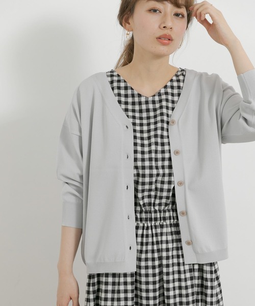 URBAN RESEARCH Sonny Label(アーバンリサーチサニーレーベル)の「(接触冷感)ショートカーディガン(カーディガン/ボレロ・レディース・イエロー系その他/ネイビー/ライトグレー・FREE)」の2枚目の写真