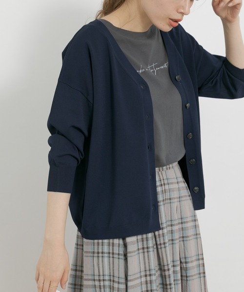 URBAN RESEARCH Sonny Label(アーバンリサーチサニーレーベル)の「(接触冷感)ショートカーディガン(カーディガン/ボレロ・レディース・イエロー系その他/ネイビー/ライトグレー・FREE)」の22枚目の写真