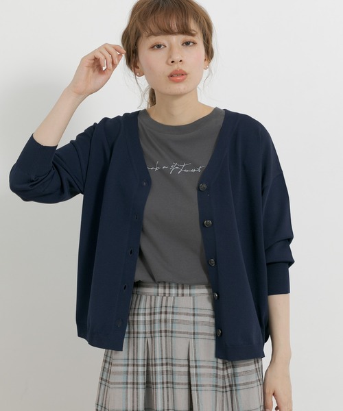 URBAN RESEARCH Sonny Label(アーバンリサーチサニーレーベル)の「(接触冷感)ショートカーディガン(カーディガン/ボレロ・レディース・イエロー系その他/ネイビー/ライトグレー・FREE)」の15枚目の写真