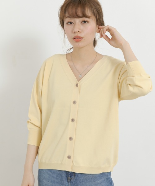 URBAN RESEARCH Sonny Label(アーバンリサーチサニーレーベル)の「(接触冷感)ショートカーディガン(カーディガン/ボレロ・レディース・イエロー系その他/ネイビー/ライトグレー・FREE)」の16枚目の写真