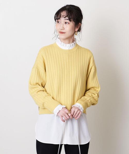 UNITED ARROWS - UNITED ARROWS ／UWFC ケーブル ショート丈 ニット† ◆ UNITED ARROWS（ユナイテッドアローズ）の「UWSC W リブ