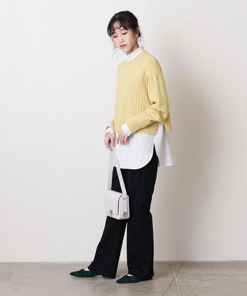 UNITED ARROWS（ユナイテッドアローズ）の「UWSC W リブ ショート ニット †（ニット/セーター・レディース・イエロー/ダークグレー/ナチュラル・FREE）」の16枚目の写真