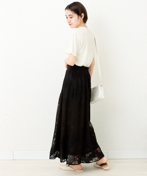 libelle more（リベル モア）の「花柄レース刺繍　3枚ハギスカート（スカート・レディース・ベージュ/ラベンダー/ブラック・M）」の10枚目の写真