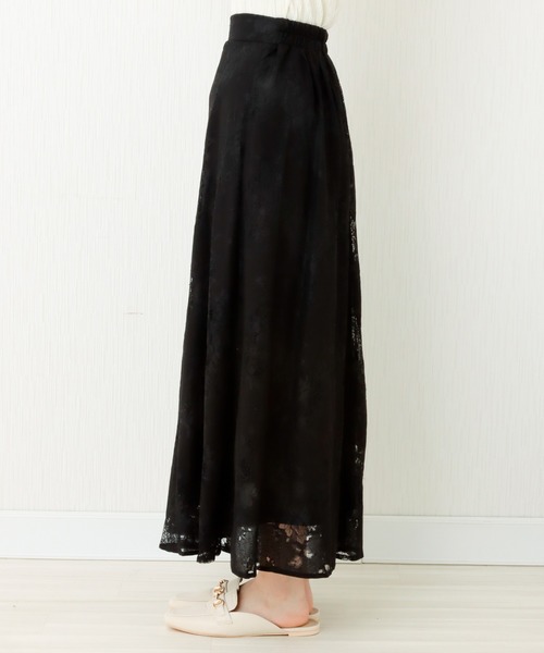 libelle more（リベル モア）の「花柄レース刺繍　3枚ハギスカート（スカート・レディース・ベージュ/ラベンダー/ブラック・M）」の13枚目の写真