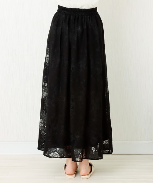 libelle more（リベル モア）の「花柄レース刺繍　3枚ハギスカート（スカート・レディース・ベージュ/ラベンダー/ブラック・M）」の14枚目の写真