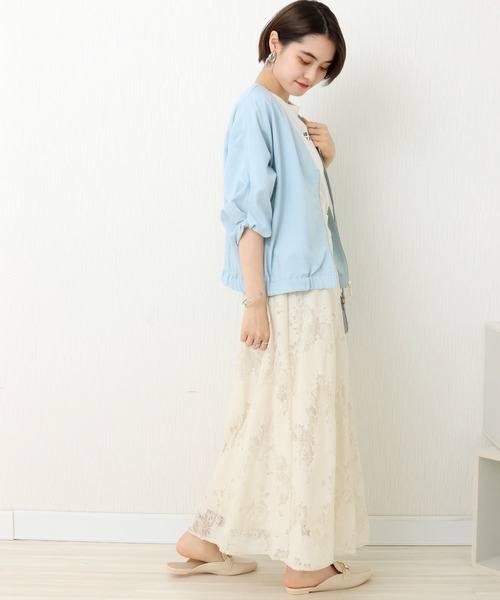 libelle more（リベル モア）の「花柄レース刺繍　3枚ハギスカート（スカート・レディース・ベージュ/ラベンダー/ブラック・M）」の5枚目の写真