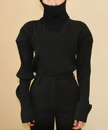 【chuclla】【2021/AW】contraction high neck bottomed pleated tops chw21a001
