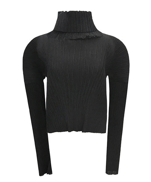 chuclla(チュクラ)の「【chuclla】【2021/AW】contraction high neck bottomed pleated tops chw21a001(Tシャツ/カットソー・レディース・ブラック・L/S)」の9枚目の写真