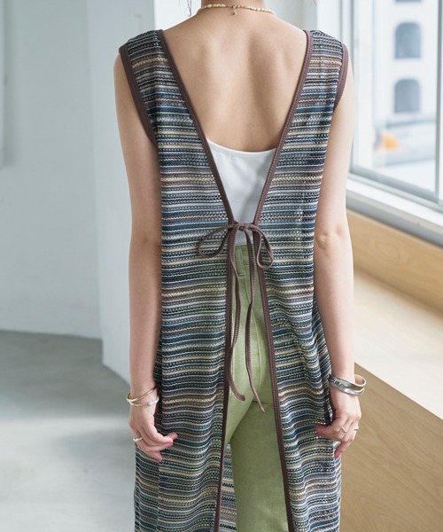 DISCOAT（ディスコート）の「【前後2WAY】JQDノースリーブワンピース（ワンピース・レディース・ブラウン/ライム・FREE）」の17枚目の写真