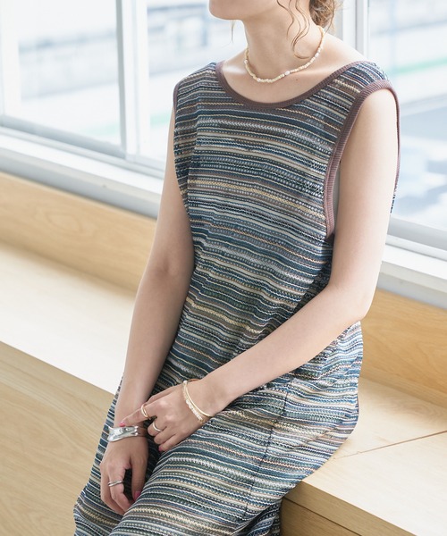 DISCOAT（ディスコート）の「【前後2WAY】JQDノースリーブワンピース（ワンピース・レディース・ブラウン/ライム・FREE）」の21枚目の写真