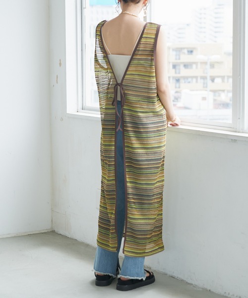 DISCOAT（ディスコート）の「【前後2WAY】JQDノースリーブワンピース（ワンピース・レディース・ブラウン/ライム・FREE）」の13枚目の写真