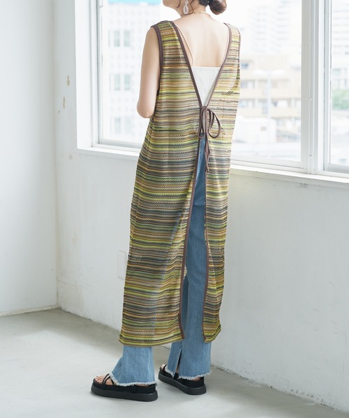 DISCOAT（ディスコート）の「【前後2WAY】JQDノースリーブワンピース（ワンピース・レディース・ブラウン/ライム・FREE）」の12枚目の写真