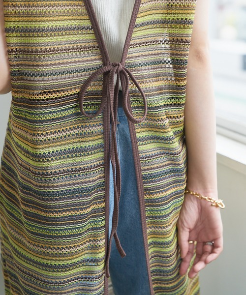 DISCOAT（ディスコート）の「【前後2WAY】JQDノースリーブワンピース（ワンピース・レディース・ブラウン/ライム・FREE）」の8枚目の写真