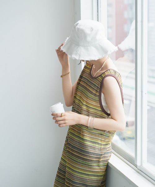 DISCOAT（ディスコート）の「【前後2WAY】JQDノースリーブワンピース（ワンピース・レディース・ブラウン/ライム・FREE）」の10枚目の写真