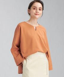 green label relaxing | カットジョーゼット ネック パーツ プルオーバー カットソー(Tシャツ/カットソー)