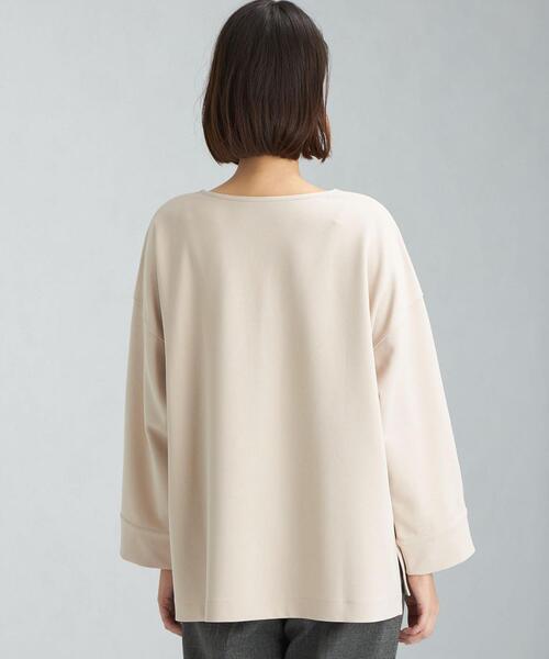 green label relaxing（グリーンレーベルリラクシング）の「カットジョーゼット ネック パーツ プルオーバー カットソー（Tシャツ/カットソー・レディース・オレンジ/ダークグレー/ナチュラル・FREE）」の4枚目の写真