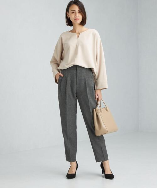 green label relaxing（グリーンレーベルリラクシング）の「カットジョーゼット ネック パーツ プルオーバー カットソー（Tシャツ/カットソー・レディース・オレンジ/ダークグレー/ナチュラル・FREE）」の11枚目の写真