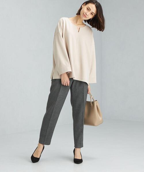 green label relaxing（グリーンレーベルリラクシング）の「カットジョーゼット ネック パーツ プルオーバー カットソー（Tシャツ/カットソー・レディース・オレンジ/ダークグレー/ナチュラル・FREE）」の8枚目の写真