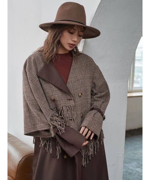 MURUA（ムルーア）の「フェイクレザーバンドマニッシュハット（ハット・レディース・ブラック/ブラウン/アイボリー・FREE）」の14枚目の写真