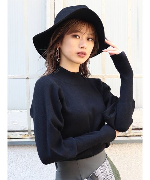 MURUA（ムルーア）の「フェイクレザーバンドマニッシュハット（ハット・レディース・ブラック/ブラウン/アイボリー・FREE）」の10枚目の写真