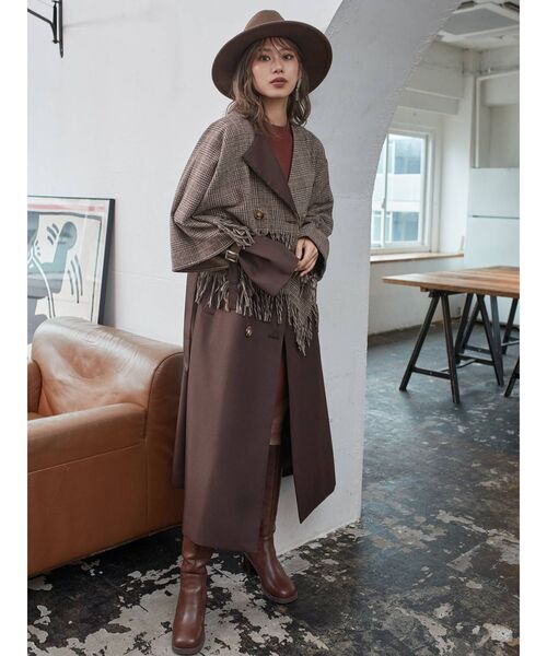 MURUA（ムルーア）の「フェイクレザーバンドマニッシュハット（ハット・レディース・ブラック/ブラウン/アイボリー・FREE）」の11枚目の写真