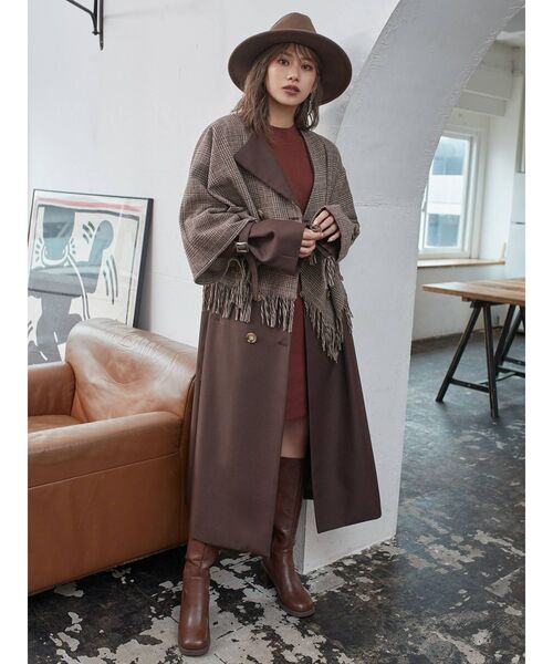 MURUA（ムルーア）の「フェイクレザーバンドマニッシュハット（ハット・レディース・ブラック/ブラウン/アイボリー・FREE）」の13枚目の写真