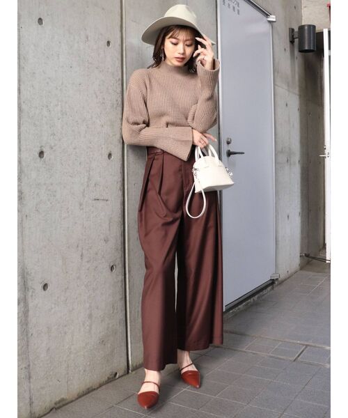 MURUA（ムルーア）の「フェイクレザーバンドマニッシュハット（ハット・レディース・ブラック/ブラウン/アイボリー・FREE）」の9枚目の写真