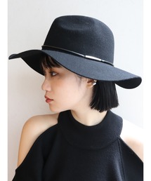 MURUA（ムルーア）の「フェイクレザーバンドマニッシュハット（ハット・レディース）」