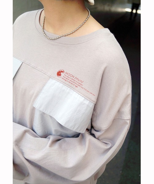 179/WG(イチナナキュウダブルジー)の「ダブルポケットロングTシャツ(Tシャツ/カットソー・レディース・グレー/オフホワイト/チャコールグレー・FREE)」の10枚目の写真