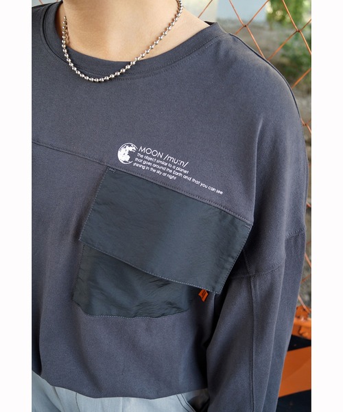 179/WG(イチナナキュウダブルジー)の「ダブルポケットロングTシャツ(Tシャツ/カットソー・レディース・グレー/オフホワイト/チャコールグレー・FREE)」の7枚目の写真