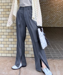 センタースリットセミフレアパンツ