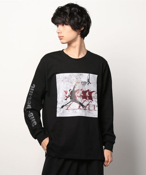 Kare/ME（カーミー）の「Kare/ME /カーミー/バスケットロングスリーブティー（Tシャツ/カットソー・メンズ・ホワイト/ブラック/パープル・MEDIUM/LARGE/SMALL）」の3枚目の写真